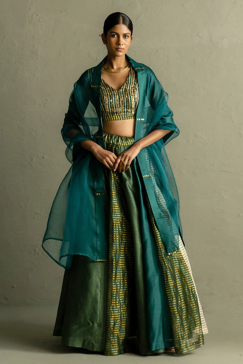 Ojas Emerald Lehenga Set