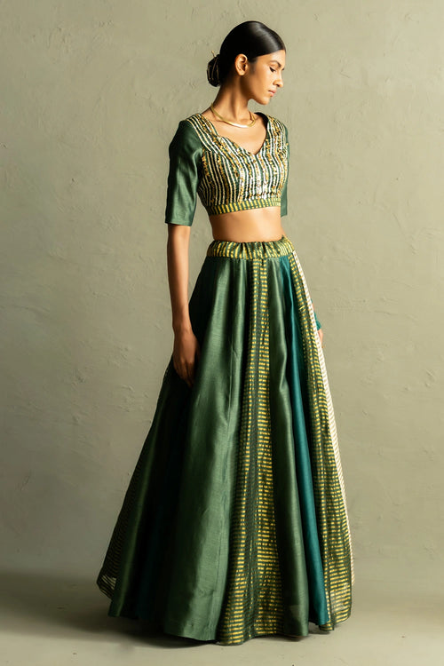 Ojas Emerald Lehenga Set