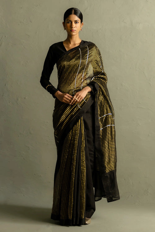 Ojas Black Saree Set