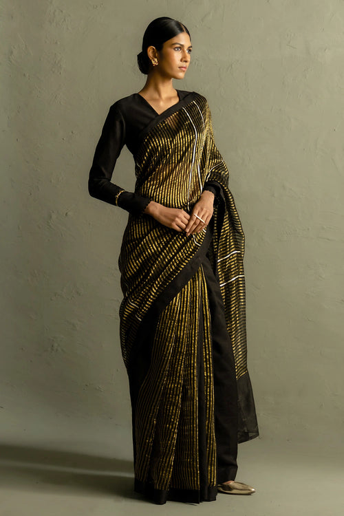 Ojas Black Saree Set