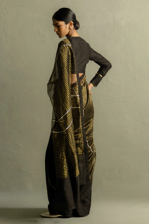 Ojas Black Saree Set