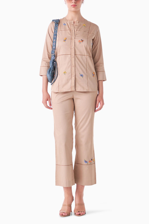 Khakhi Fernoa Co-ord Set