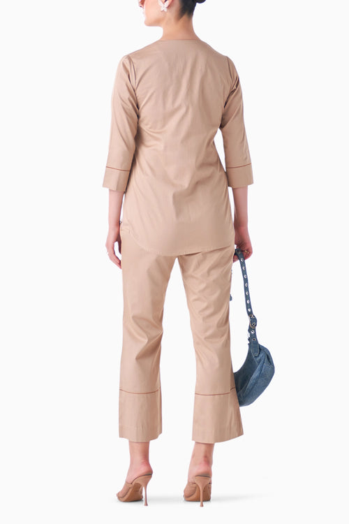 Khakhi Fernoa Co-ord Set