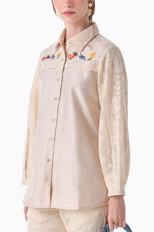 Ivory Hydrangea Shirt