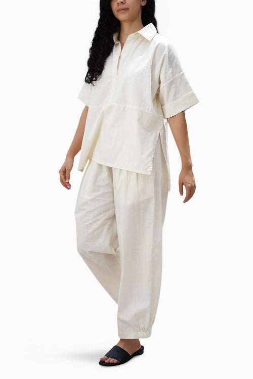 Oatmeal Ekin Shirt and Hera Cotton Pants Set