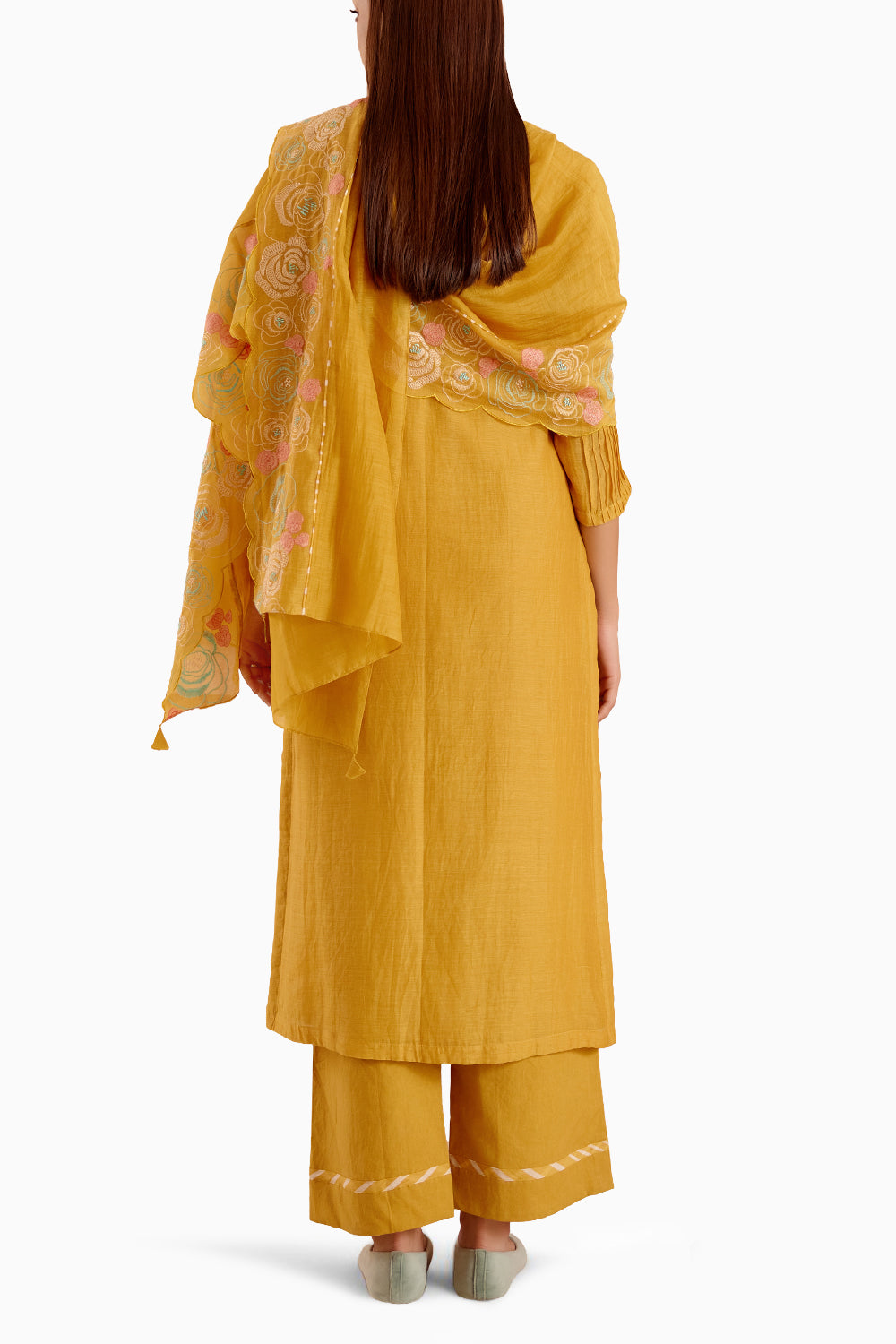 Ochre Floral Kurta Set