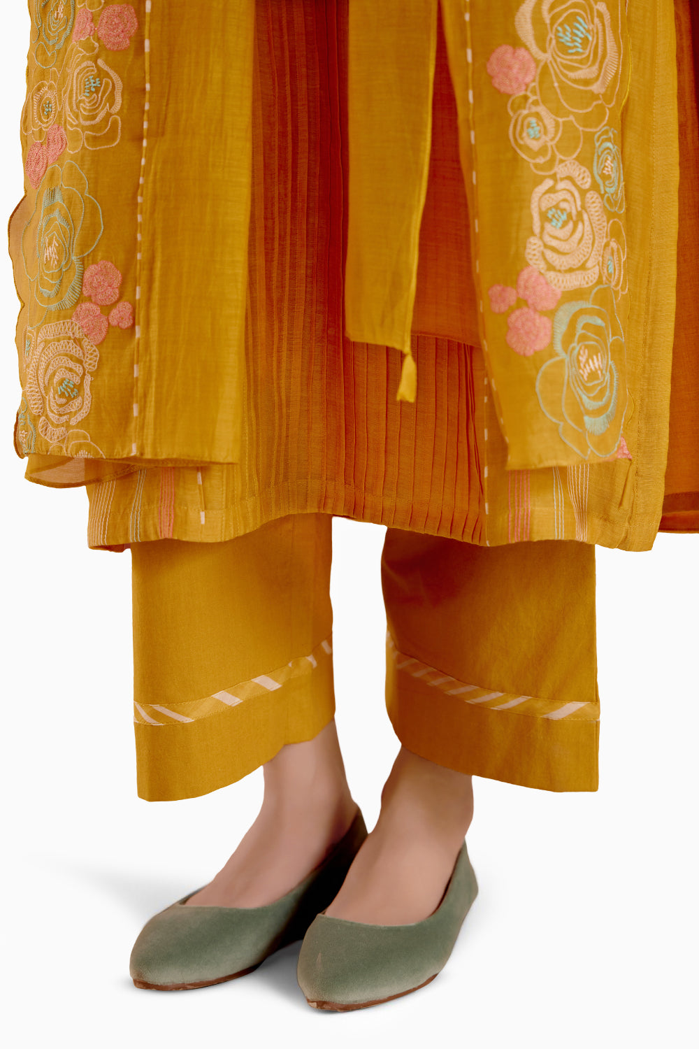 Ochre Floral Kurta Set