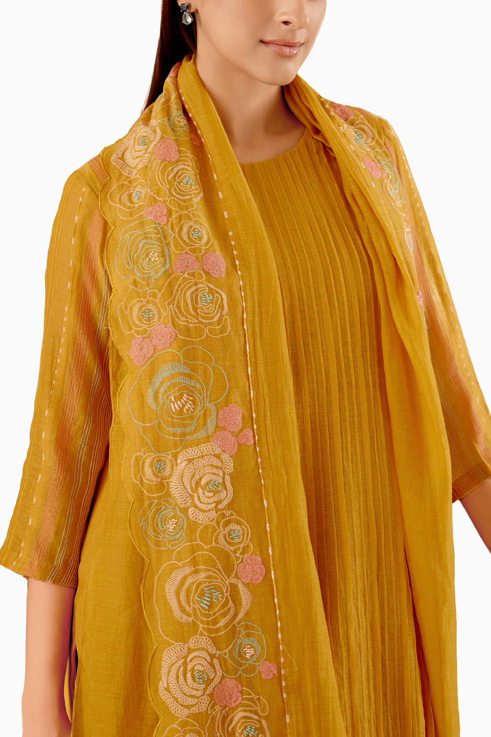 Ochre Floral Kurta Set