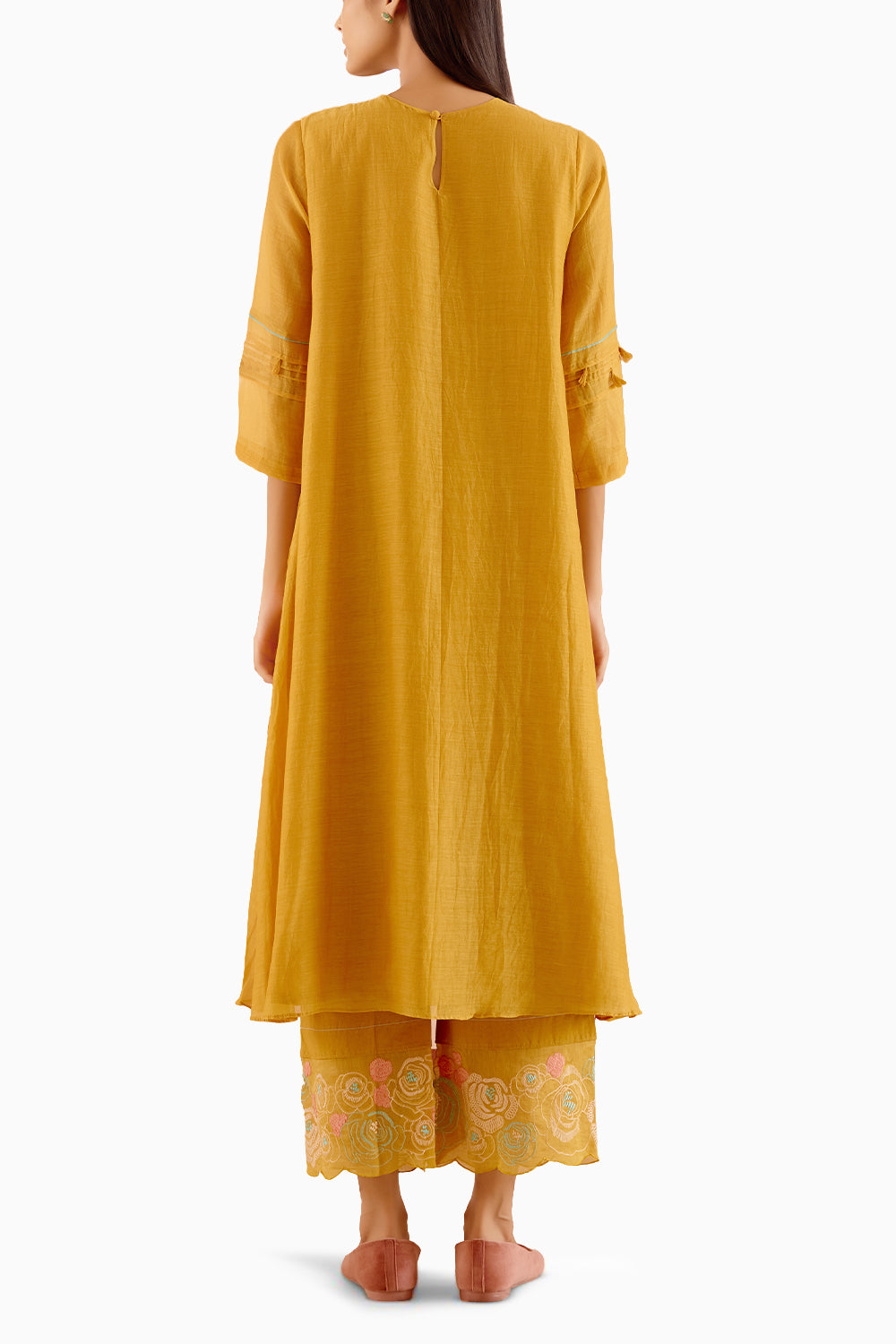 Ochre Pintuck Kurta Set