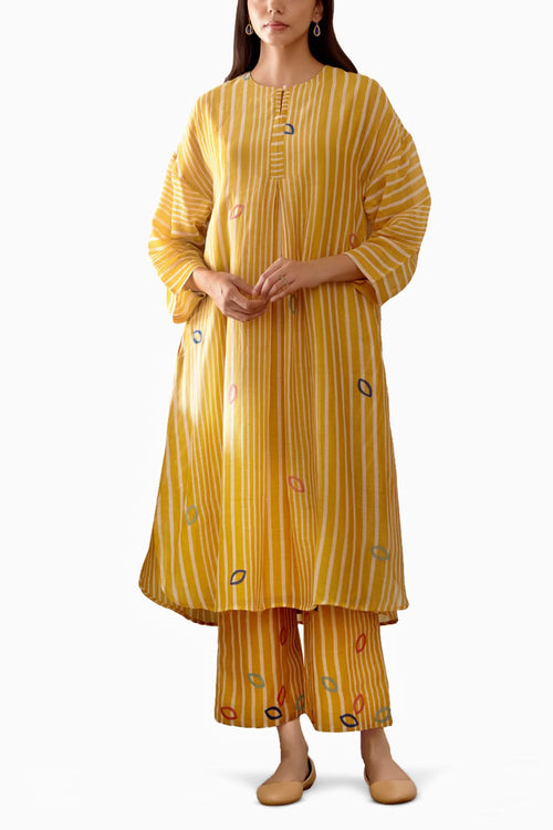 Ochre Printed Kurta Set
