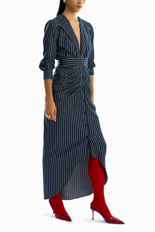 Offset Denim Stripe Dress