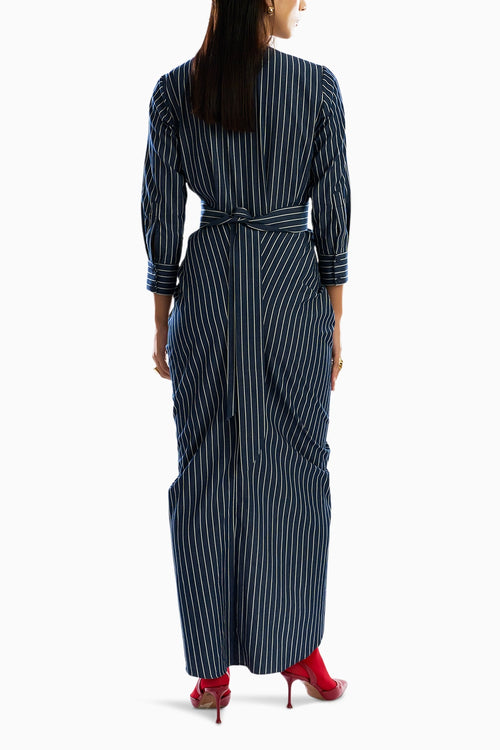 Offset Denim Stripe Dress