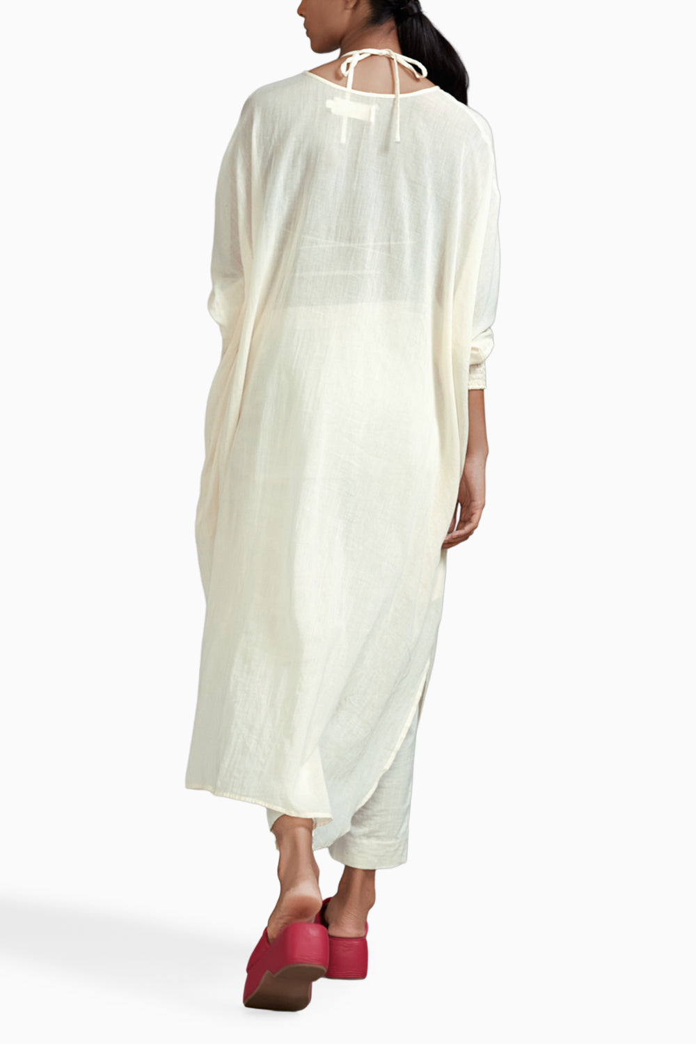 Off-White Smocked Cowl Tunic Set