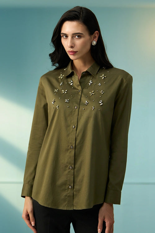 Olive Petal Shirt