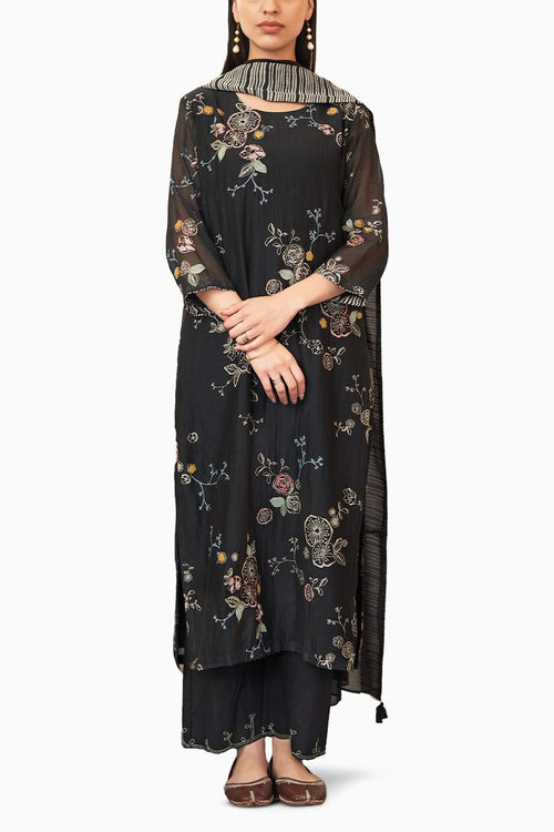 Onyx Threadwork Kurta Set