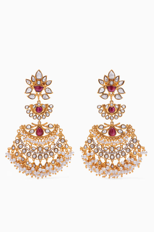 Gilded Crescent Bridal Earrings