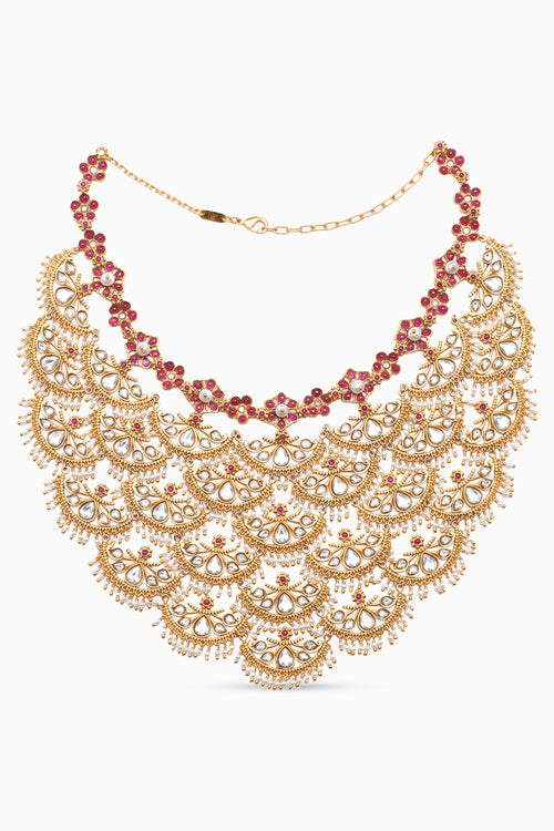 Gilded Crescent Bridal Necklace