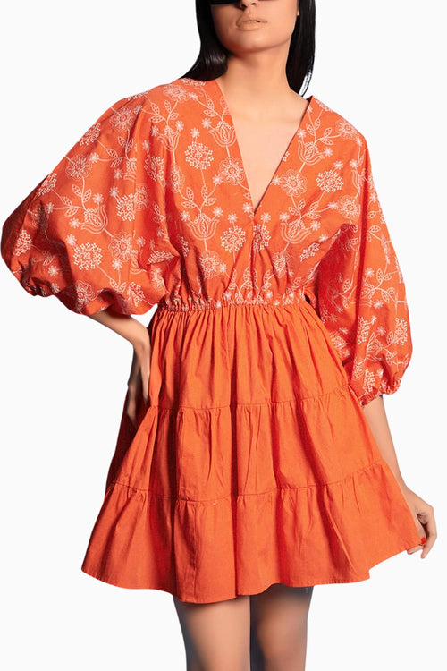 Orange Skater Dress