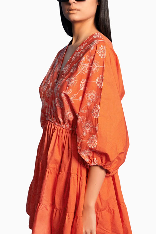 Orange Skater Dress
