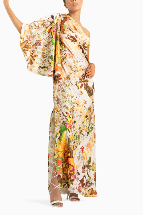 Orche Floral Rush One Shoulder Kaftan