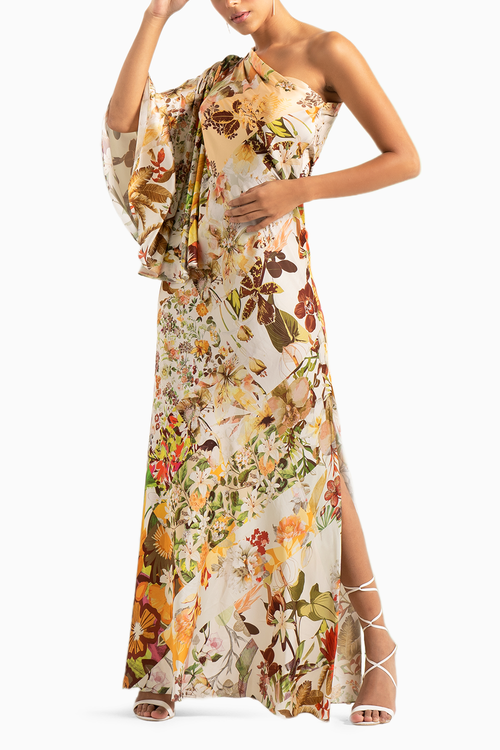 Orche Floral Rush One Shoulder Kaftan