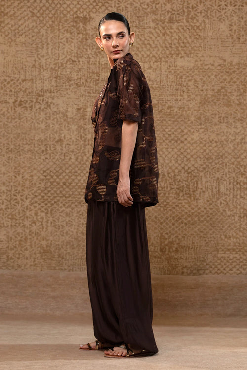 Taral Brown Jacket Set