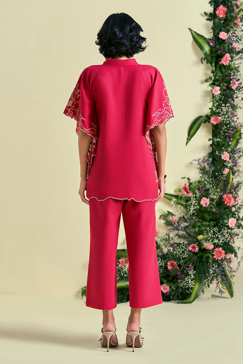 Red Jardin Kaftan Set