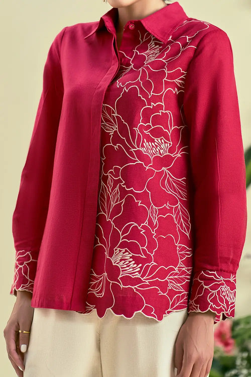 Red Bloom Co-ord Set