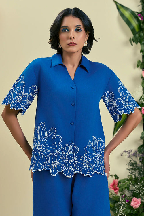 Blue Evaya Co-ord Set