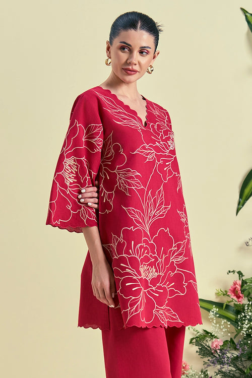 Red Nira Tunic