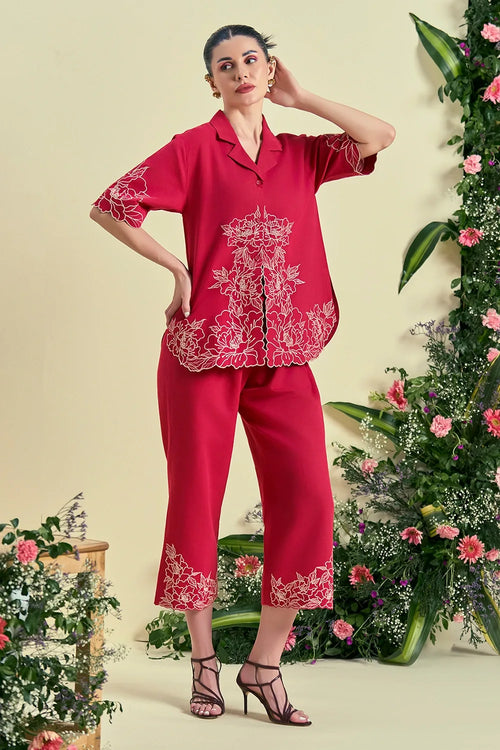 Red Amara Co-ord Set