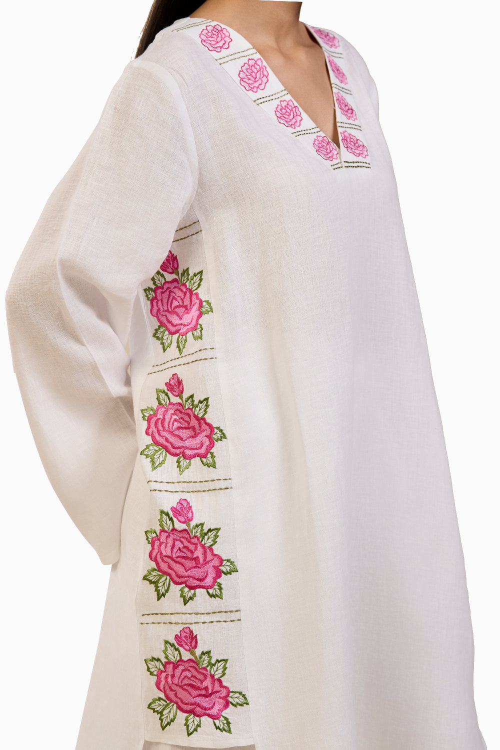 Primrose Co-ord Set in Pink Embroidery