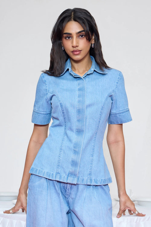 Blue Stonewash Co-ord Set