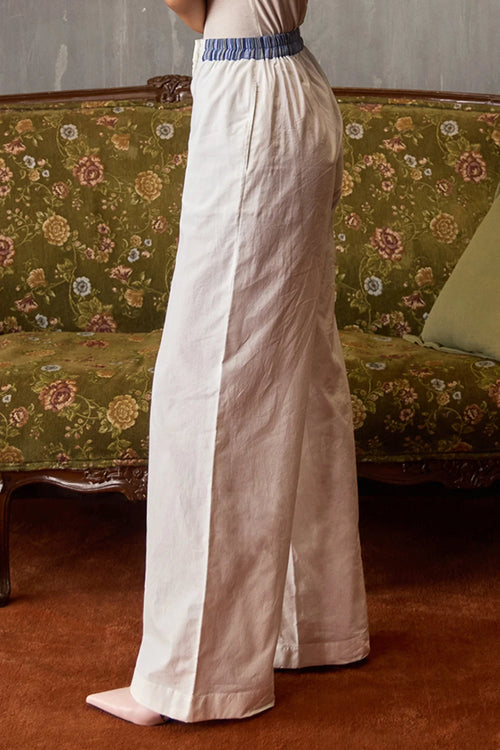Off White Waist Detail Pants