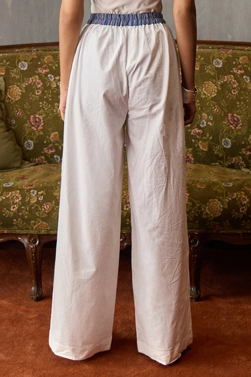 Off White Waist Detail Pants