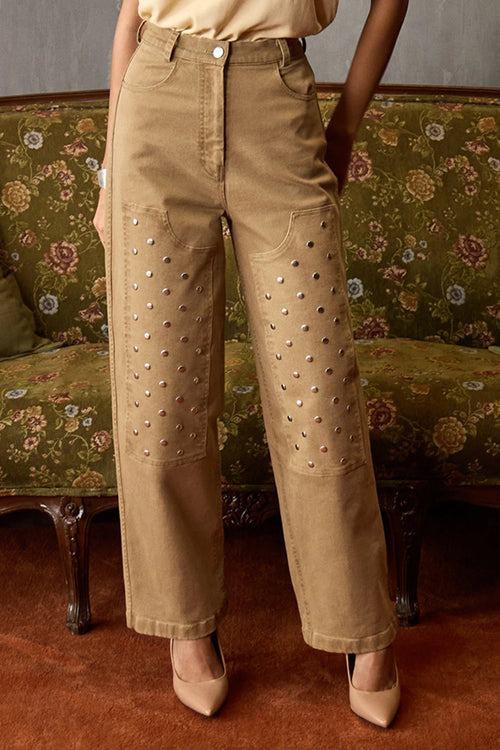 Beige Cloud Top With Sand Jeans