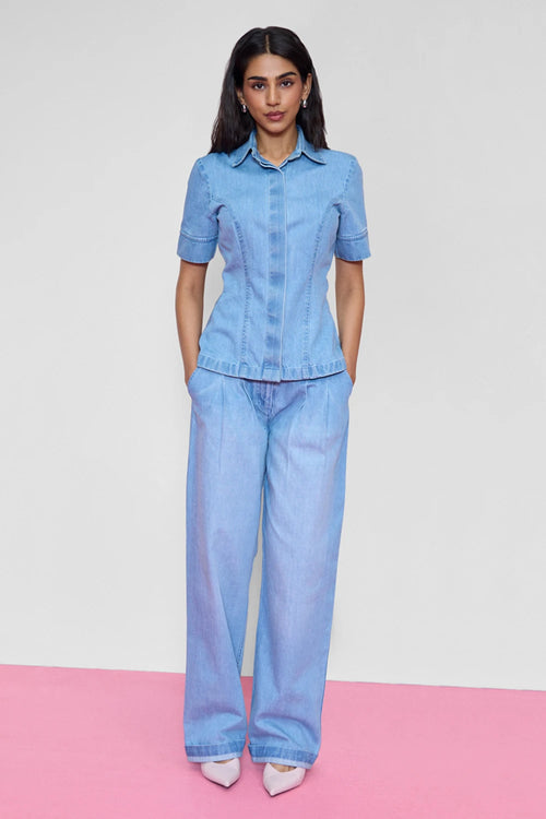 Blue Stonewash Co-ord Set