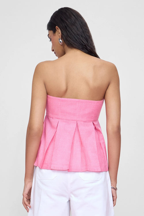 Pink Box Pleat Top