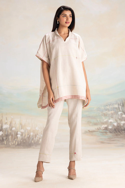 Over lock Square Dove Co-ord Set