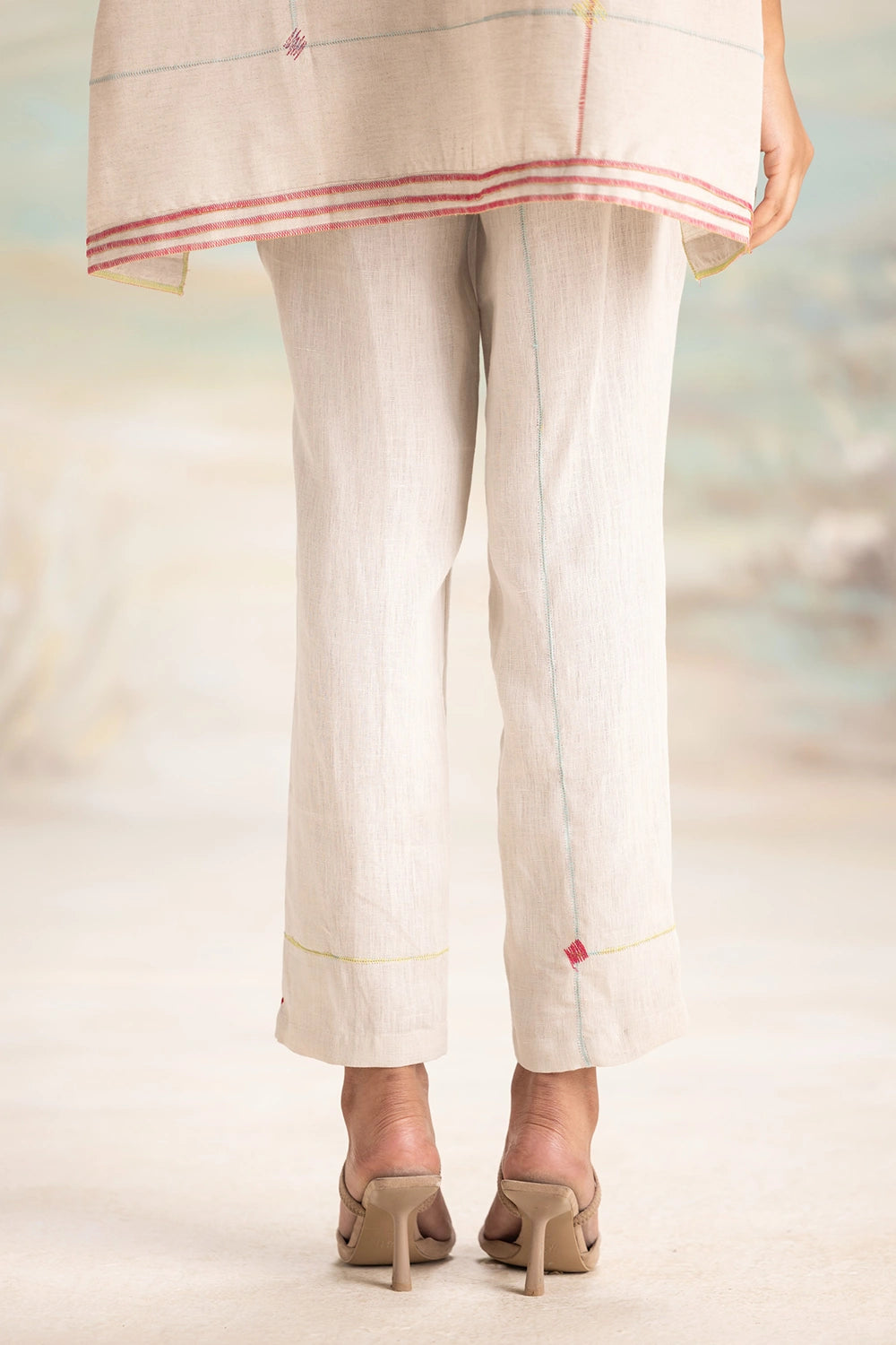Over lock Square Dove Co-Ord Set