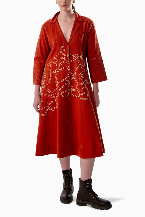 Crimson Bloom Dress