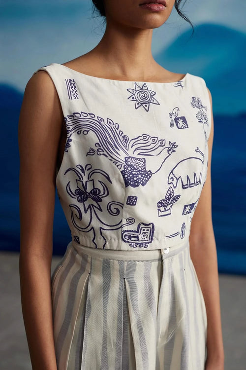 Madelief Low Back Top with Shardul Flare Pants