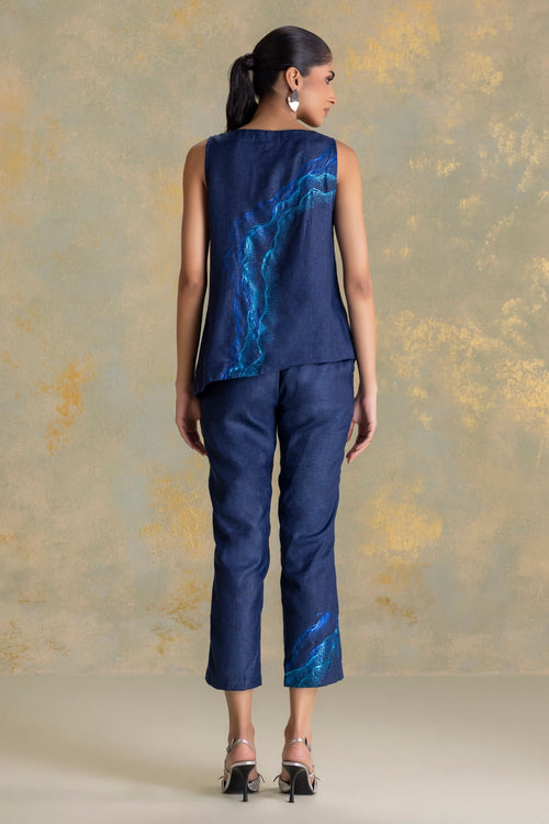 Peacock Veil Navy Celine Co-ord Set