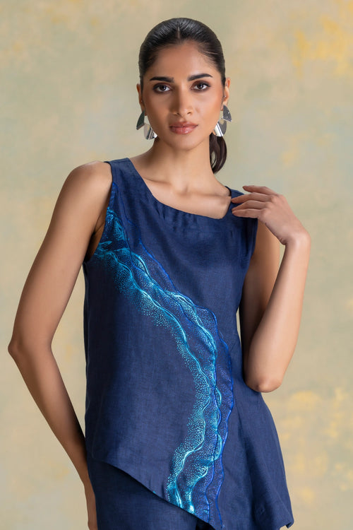 Peacock Veil Navy Celine Co-ord Set