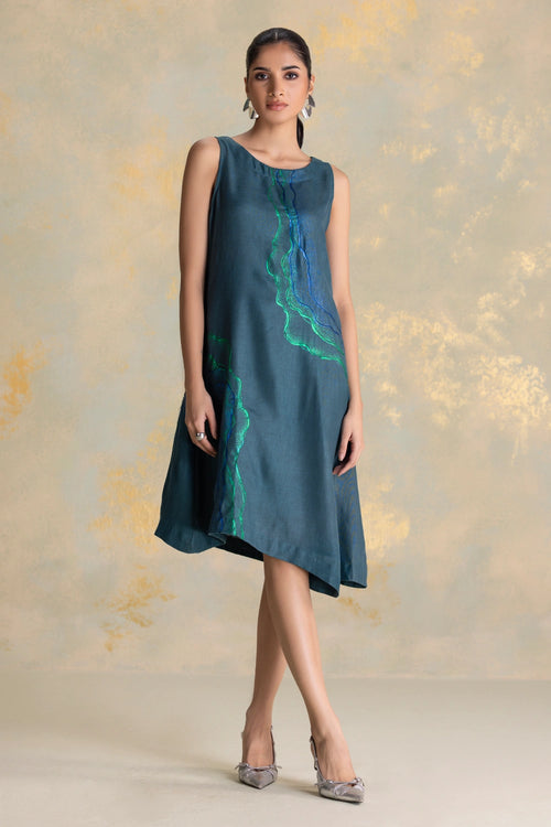 Peacock Veil Forest Celine Dress