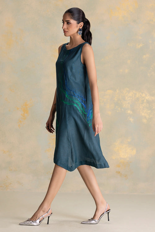 Peacock Veil Forest Celine Dress