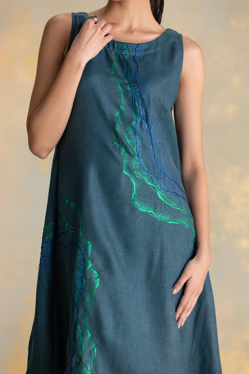 Peacock Veil Forest Celine Dress