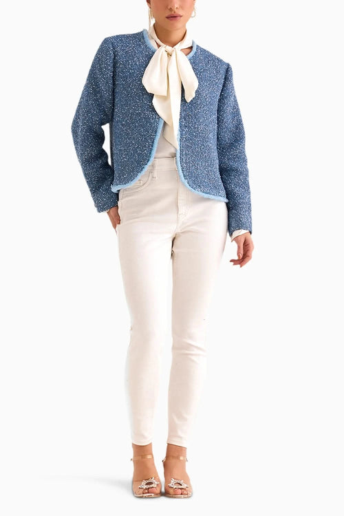 Denim Blue Boucle Jacket