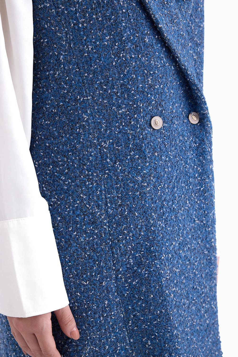 Denim Blue Tweed Blazer Dress