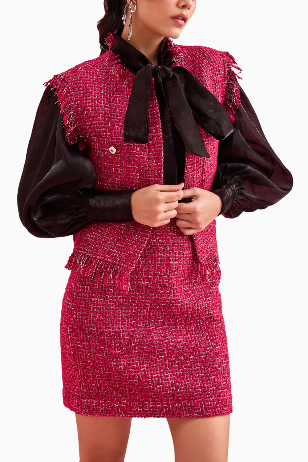 Rasberry Pink Sleeveless Jacket